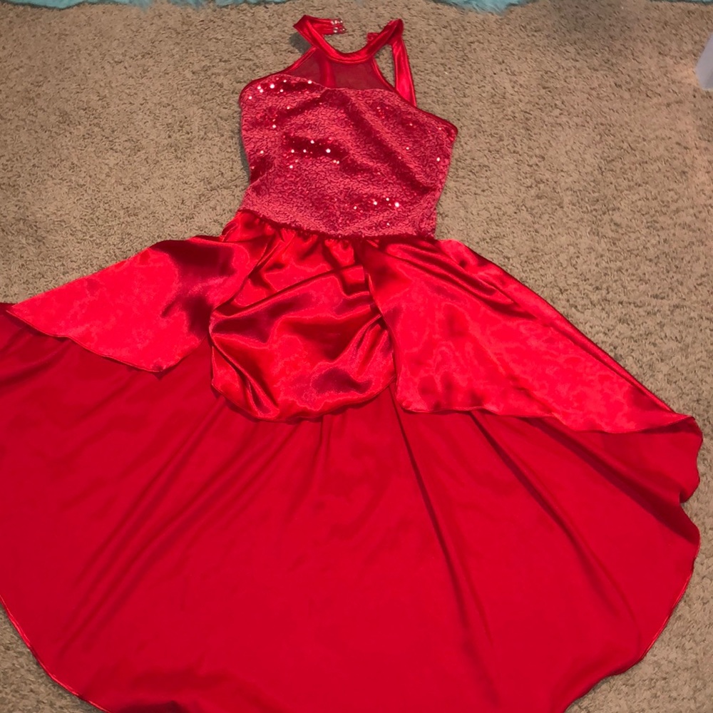 Red sequenced dress